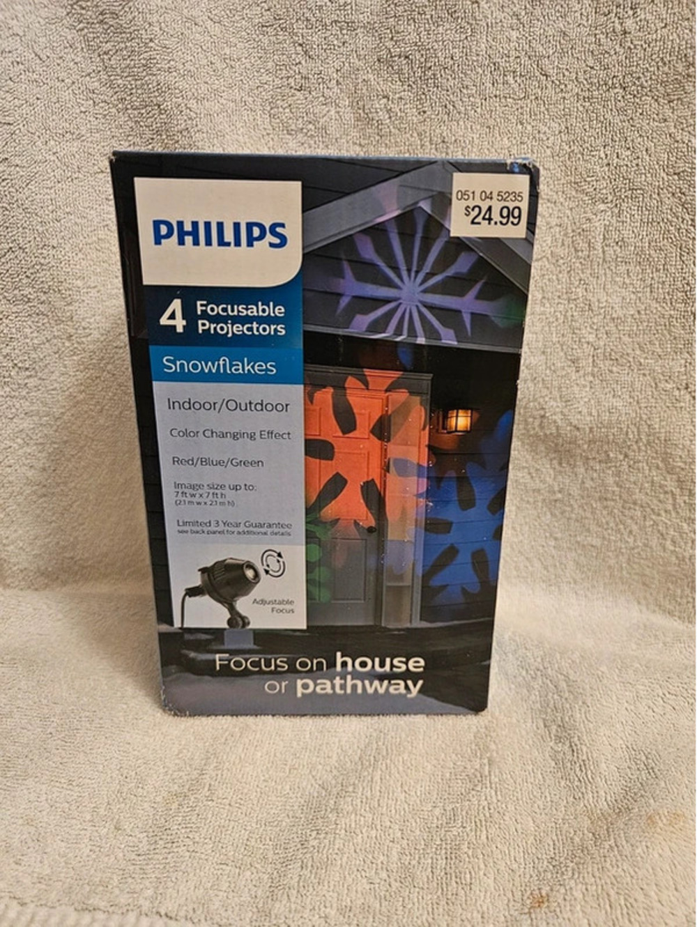 Philips 4 Snowflake LED Focusable Projectors RGB Christmas Lights NEW Open Box